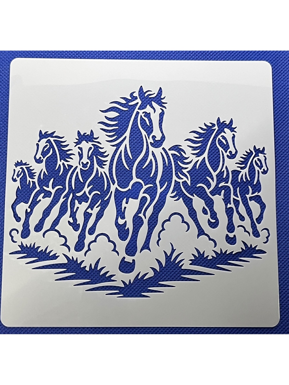 Dynamic Galloping Horses Stencil - Perfect for Crafting & Decor!